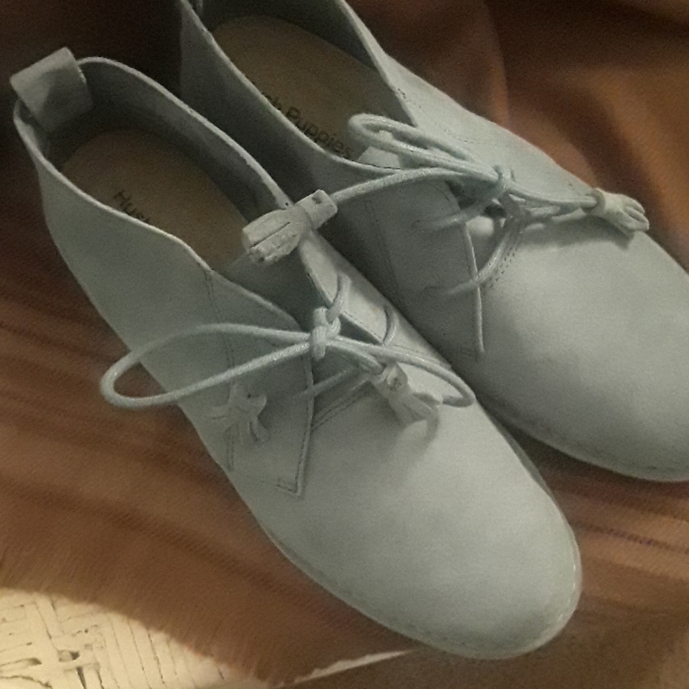 Blue suede boots